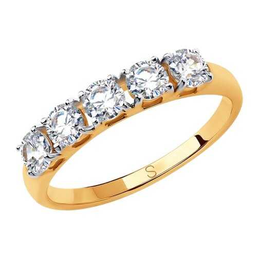 Кольцо женское SOKOLOV из золота со Swarovski Zirconia 81010444 р.19.5 в Том Фарр