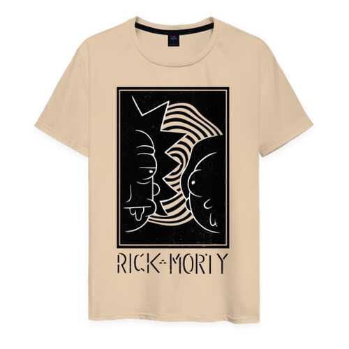Футболка мужская ВсеМайки Rick and Morty black and white бежевая 4XL в Том Фарр