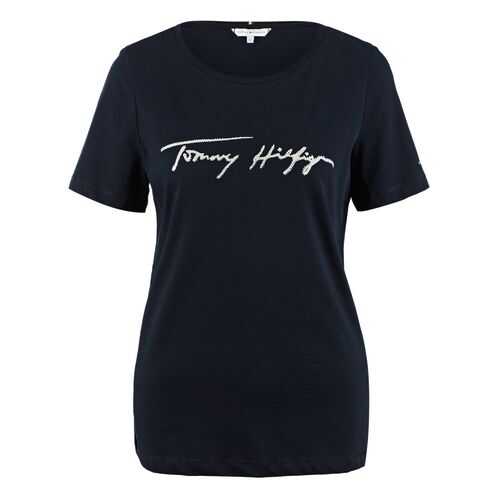 Футболка женская Tommy Hilfiger WW0WW28292 синяя S в Том Фарр